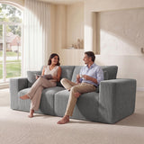 Modular Loveseat Cloud Couch, 79" Memory Foam Boneless Double Sofa, Gray