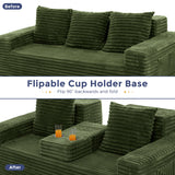 MAXYOYO Sofa Bed, 80-Inch Oversized Boneless Loveseat, 2 Cup Holders