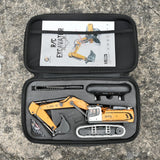 KidsFaves Pro-Grade Remote Control Excavator for Adult Metal Micro-Scale RC Construction Model with Leadscrew Digging System, Dual Battery Includes Portable Carry Case