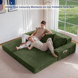 MAXYOYO Sofa Bed, 80-Inch Oversized Boneless Loveseat, 2 Cup Holders