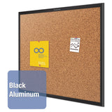 Quartet Cork Bulletin Board 36"W x 24"H Pin Board, Black Aluminum Frame (2303)