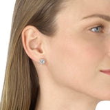 Carbon Atelier IGI Certified 1 1/2 Carat Lab Grown Diamond Round Stud Earrings for Women in 14K White Gold (I-J, VS1-VS2, 1.50 cttw) 3-Prong Martini Setting Push Back Studs