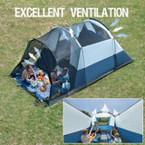 Portal 6 Person Family Camping Tents with Screen Porch, Weather Resistant 7' Tall Tent with Rainfly & Upgraded Poles PORTAL