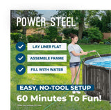 Bestway Power Steel 20’ x 12’ x 48” Above Ground Pool, Oval Metal Frame Outdoor Swimming Pool Set with Filter Pump, Ladder, and Cover