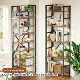 Bookshelf, Bookcase with 14 Open Display Shelves, Wide Book Shelf Book Case for Home & Office