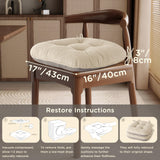 Indoor Dining Chair Cushions Set of 6 Kitchen Chair Pads with Ties Tufted Seat Cushion