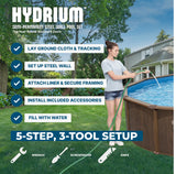 Bestway Hydrium 18' x 52" Above Ground Pool, Round Steel Side Wall Frame Outdoor Swimming Pool Set with Sand Filter Pump, Ladder & Accessories