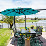 PURPLE LEAF Cantilever Umbrella 10 Feet Round 360° Rotation Turquoise