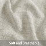 Macochico Extra Wide Pinch Pleated Linen Curtains for Sliding Door Patio Doors with Tieback, Natural Living Room Bedroom Curtain Privacy But Let Light in, 120”Wx96”L, Fog, 1 Panel