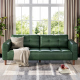 GarveeHome 3-Seater Sofa Couch, 83" Wide Faux Leather Couch with Deep Seats