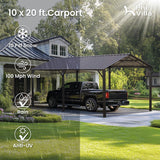 PHI VILLA 10x20 Carport, Metal Carports Canopy Heavy Duty Car Port Garage