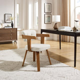 Art Leon Mid Century Modern Accent Chair 360° Swivel Desk Armchair White