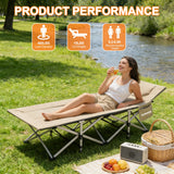 Ouwxim Camping cots for Adults,Cots for Sleeping,Cushion and Pillow, Camping Tent cot,High Weight Capacity, Compact Storage,with Carry Bag,Ideal for Outdoor Camping, Office use,Napping, Beach Trips