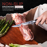 HouseWish 8 PC Chef Knives - High Carbon Stainless Steel Knives With Pakkawood Handles - Magnetic Strip Holder Included - Japanese Knife Set - Home & Professional Chef's Knife Set