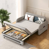 NessCarsti 61.1" W Convertible Pull-Out Sofa Bed Couch with Hidden Storage