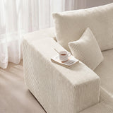 115" Modular Sectional Sofa, 3-Seater Boneless Cloud Couch, Beige
