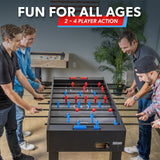 GoSports 54 Inch Full Size Foosball Table - Black Finish - Includes 4 Balls and 2 Cup Holders
