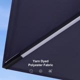 PURPLE LEAF Cantilever Patio Umbrella 10' x 10' with Solar LED Light, Navy