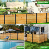 2 Panels No Dig Wooden Privacy Fence Screen, 42" H X 40" W Outdoor Air Conditioner Fences, Hide Trash Bins Or Ac Units