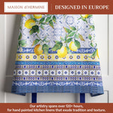 Maison d' Hermine Apron for women with Pocket 100% Cotton 27.50"x31.50" 1 Piece Adjustable Neck Strap & long ties Apron Men, Chef, Wedding, Cooking, Gardening, Server Spring/Summer (Citrus)