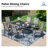 MFSTUDIO Stackable Patio Dining Chairs Set of 4, Aluminum & Textilene, Grey