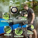 Captiva Designs Heavy Duty Outdoor Smoker,Extra Large Cooking Area(941 sq.in. in Total) Offset Smoker, Best Charcoal Smoker