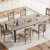 Dining Table for 6-8 People, 78.7" Long Kitchen Table with Sturdy Metal Frame & Seats 6 Rectangular Counter for Dinner