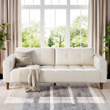GarveeHome 3-Seater Sofa Couch, 83" Wide Faux Leather Couch with Deep Seats