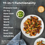 Instant Pot Duo Crisp 11-in-1 Air Fryer and Electric Pressure Cooker Combo with Multicooker Lids that Air Fries, Steams, Slow Cooks, Sautés, Dehydrates, & More, Free App With Over 800 Recipes, 6 Quart