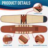 FEATOL Back Brace for Lower Back Pain, Breathable Back Support Belt for Women & Men, Brown, 2XL (Circumference:38.6-51.2")