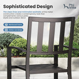 PHI VILLA 7 Pcs Outdoor Dining Set for 6, 60” Rectangular Metal Table