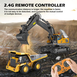ADTHLIER Remote Control Excavator Toy for Boys 6-11 yrs Old,11-Channel RC Excavator Toy,with Metal Shovel,2.4Ghz RC Construction Vehicle,Ideal Gifts for Kids on