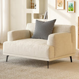 Modern Minimalist Fabric Sofa, 110.2-inch Four-Seater with Solid Wood Frame and Metal Legs. Suitable for Living Rooms, Reception Areas, and Apartments. Available in Beige. (41.3inch-Armchair)