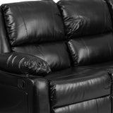 Flash Furniture Harmony Series Black LeatherSoft Sofa with Two Built-In Recliners Flash Furniture