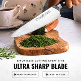 Cutluxe Chef Knife – 8" Kitchen Knife, German High Carbon Steel, Full Tang, Ergonomic Handle Design, Sheath Included – Artisan Series