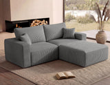 Modular Sectional Sofa with Ottoman, 79" L-Shaped Cloud Couch, Gray