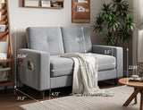 Txtin's Loveseat Sofa 53" Small Couches for Small Spaces 2 Seater Mini Couch for Bedroom Comfy Modern Love Seat for Apartment Office Living Room - Light Grey