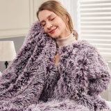 GONAAP Fuzzy Faux Fur Throw Blanket Frosty Purple Super Soft Cozy Plush Fuzzy Shaggy Blanket for Couch Sofa Bed (Frosty Purple, Throw(50"x60"))
