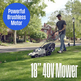 Westinghouse 40V 18 Inch Cordless (Push) Lawn Mower, Tool Only, 6 Height Positions, Up to 3100 RPM