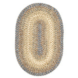 Super Area Rugs Braided Rugs 7X9 Farmhouse Kitchen Rug - Ridgewood Braided Rug for Living Room - Reversible - Indoor/Outdoor - Made in USA - Blue/Beige, 7' X 9' Oval