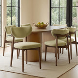 VASAGLE Wooden Dining Chairs Set of 6, Upholstered Kitchen Chairs