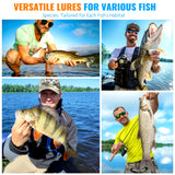 PLUSINNO Fishing Lures Fishing Tackle Box Fishing Bait Gifts for Men, Bass, Trout Fishing Accessories Kit for Saltwater & Freshwater Fishing Gear Including Topwater Lures, Hooks, Spinnerbaits PLUSINNO