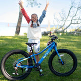 Glerc Mars 24 Inch Fat Tire Kids Mountain Bike for Boys 9-15 Years Old
