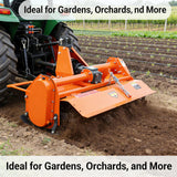 LEDTUS 49” 3 Point Rotary Tiller for 20-30HP Compact Tractors – Cat 1 Cultivator with 540 RPM PTO Drive, 28 Replaceable L-Shaped Tines for Wider Coverage (49")