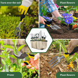 8-Piece Garden Tools Set for Gardening Aluminum Alloy Heavy Duty Kit, with Storage Tote Bag, Ergonomic Rubber Grip