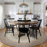 Super Area Rugs Braided Rug Round 10ft Farmhouse Kitchen Rug - Ridgewood Braided Carpet for Living Room - Reversible - Indoor/Outdoor - Made in USA - Taupetone/Beige, 10' Round