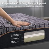 Nordhive 10 Inch King Mattress, Charcoal Cooling Gel Memory Foam, Green Tea Support Foam, Medium Firm Feel, Fast Expansion Design, Edge Support for Couples, Motion Isolation, King Bed in a Box