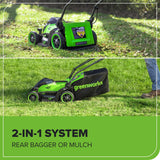 Greenworks 40V 14” Brushless (Push) Cordless Lawn Mower, 4.0Ah Battery and Charger