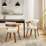 Art Leon Mid Century Modern Accent Chair 360° Swivel Desk Armchair White