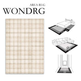 WondRg 12x15 Beige Plaid Living Room Area Rug
